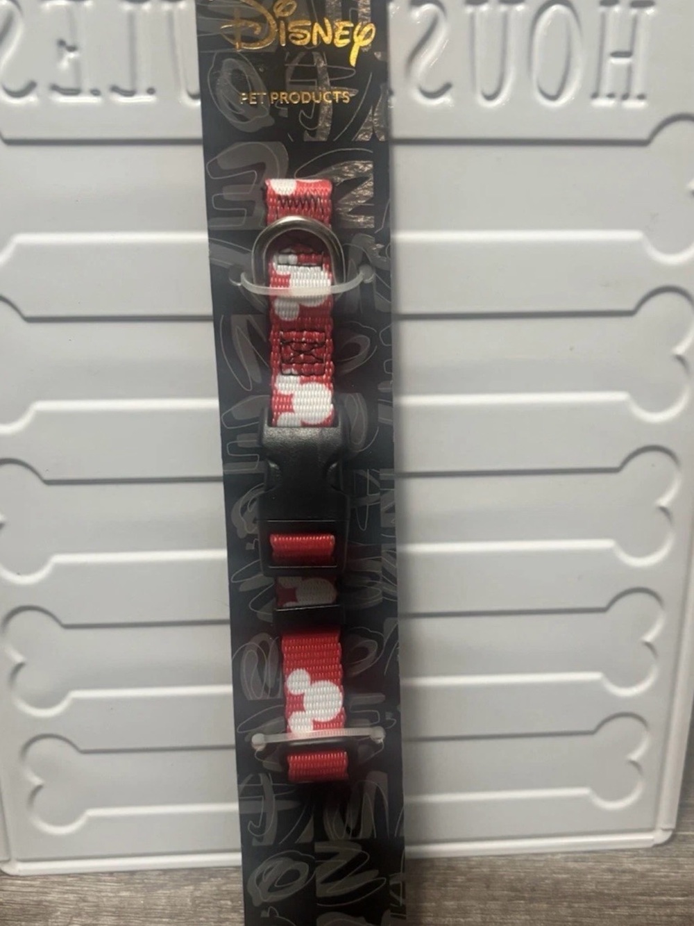 Disney Red & White Mickey Pattern Pet Collar